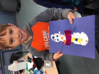 Reidenbaugh Students with Snowman Artwork 2