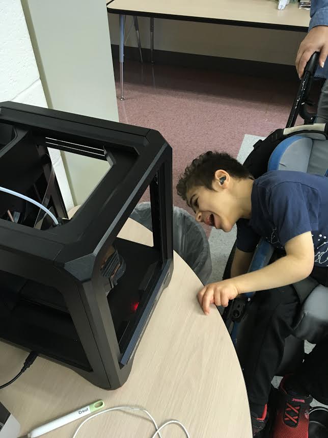 Reidenbaugh Student with 3D Printer