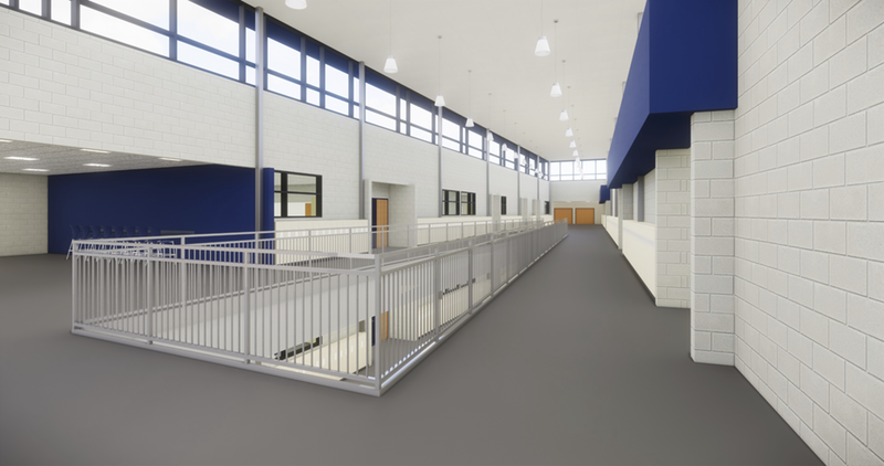 Middle School Construction: Second Floor Academic Commons Render as of April 2018