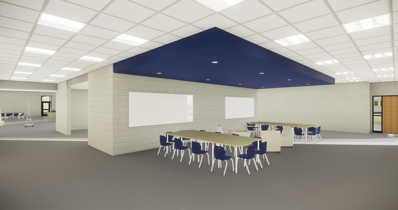 Middle School Construction: Classroom Breakout Space Render as of April 2018