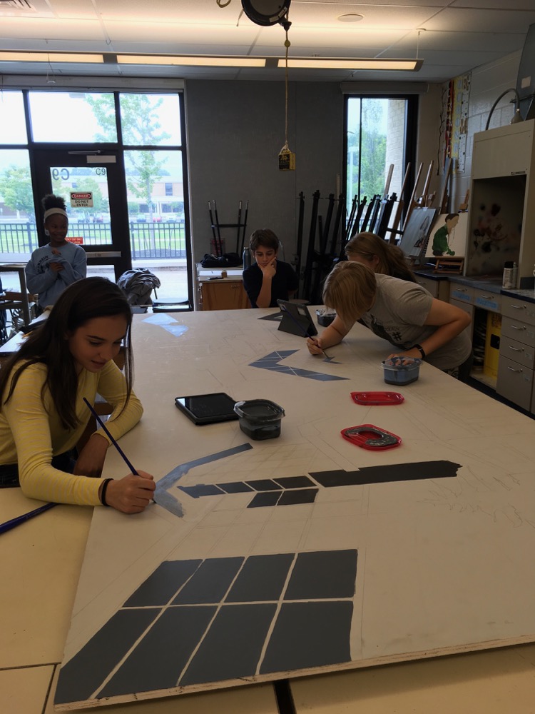 MTHS Art Students begin work on the MTSD Mural