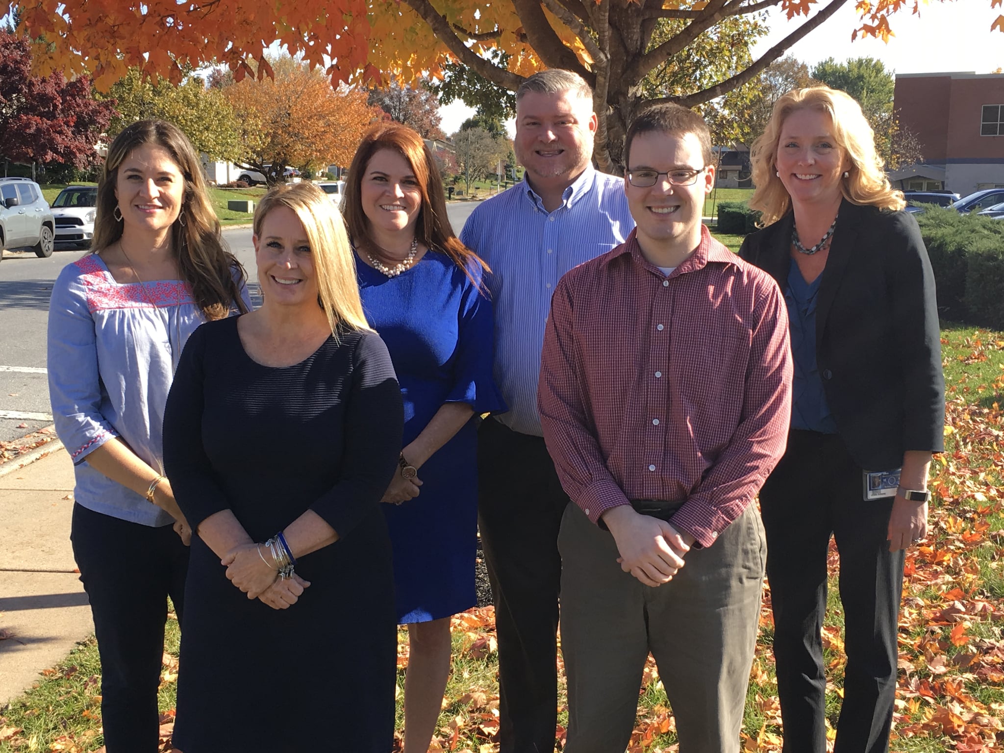 Manheim Township School District Business Office Staff. From Left: Lori Armstrong, Trish Kramer, Ashley Spector, Adrian Barron, Steve Brubaker, and Donna Robbins.