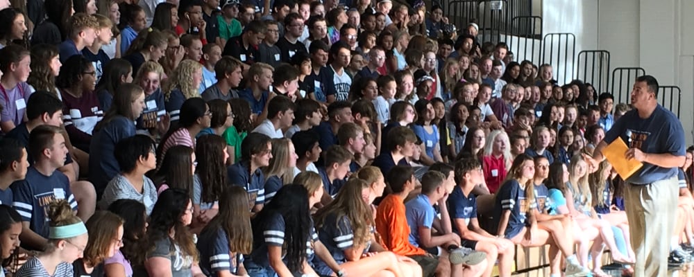 Mr. Rilatt addresses High School students
