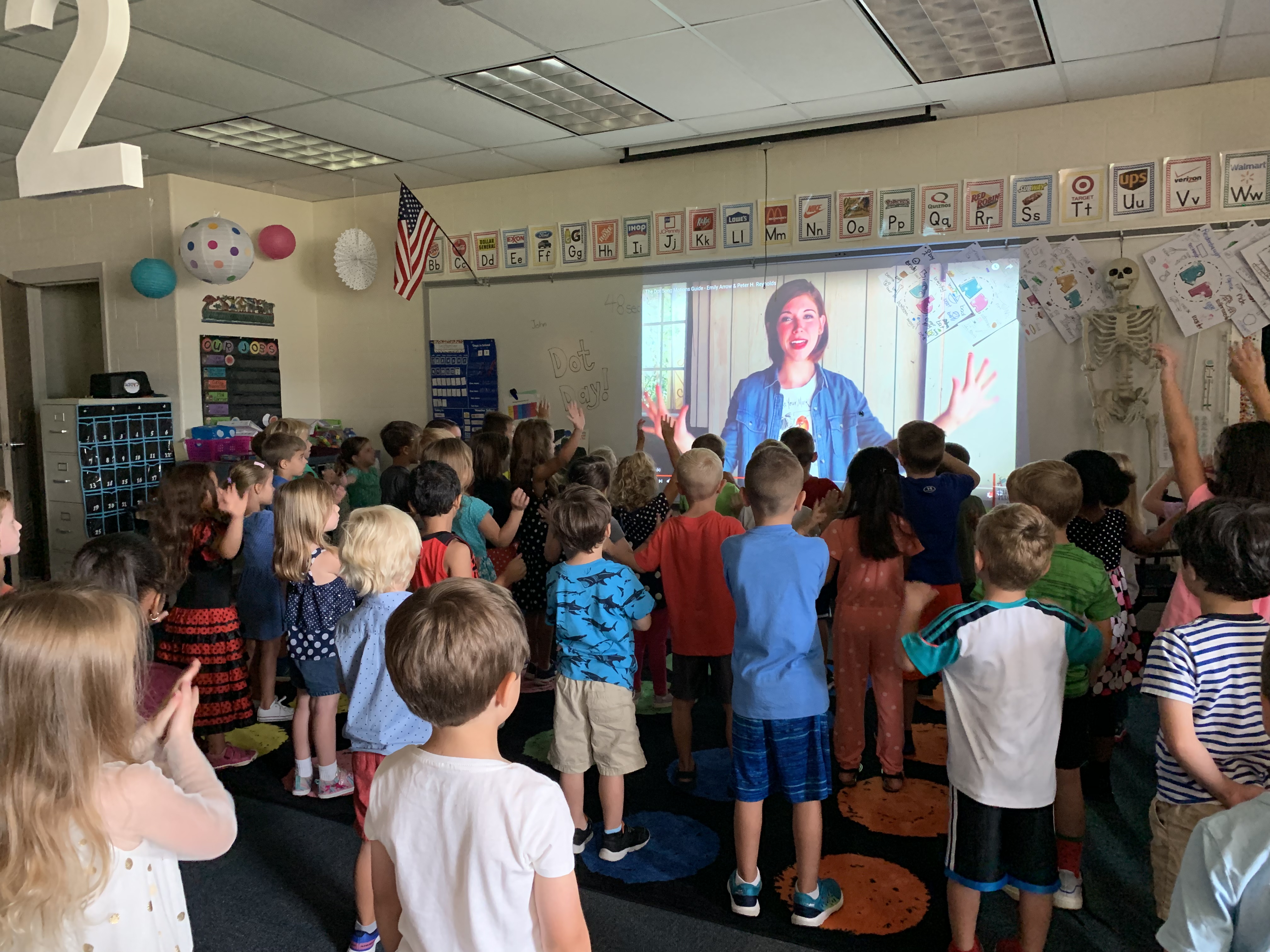 Students doing fun activities and celebrating Dot Day.