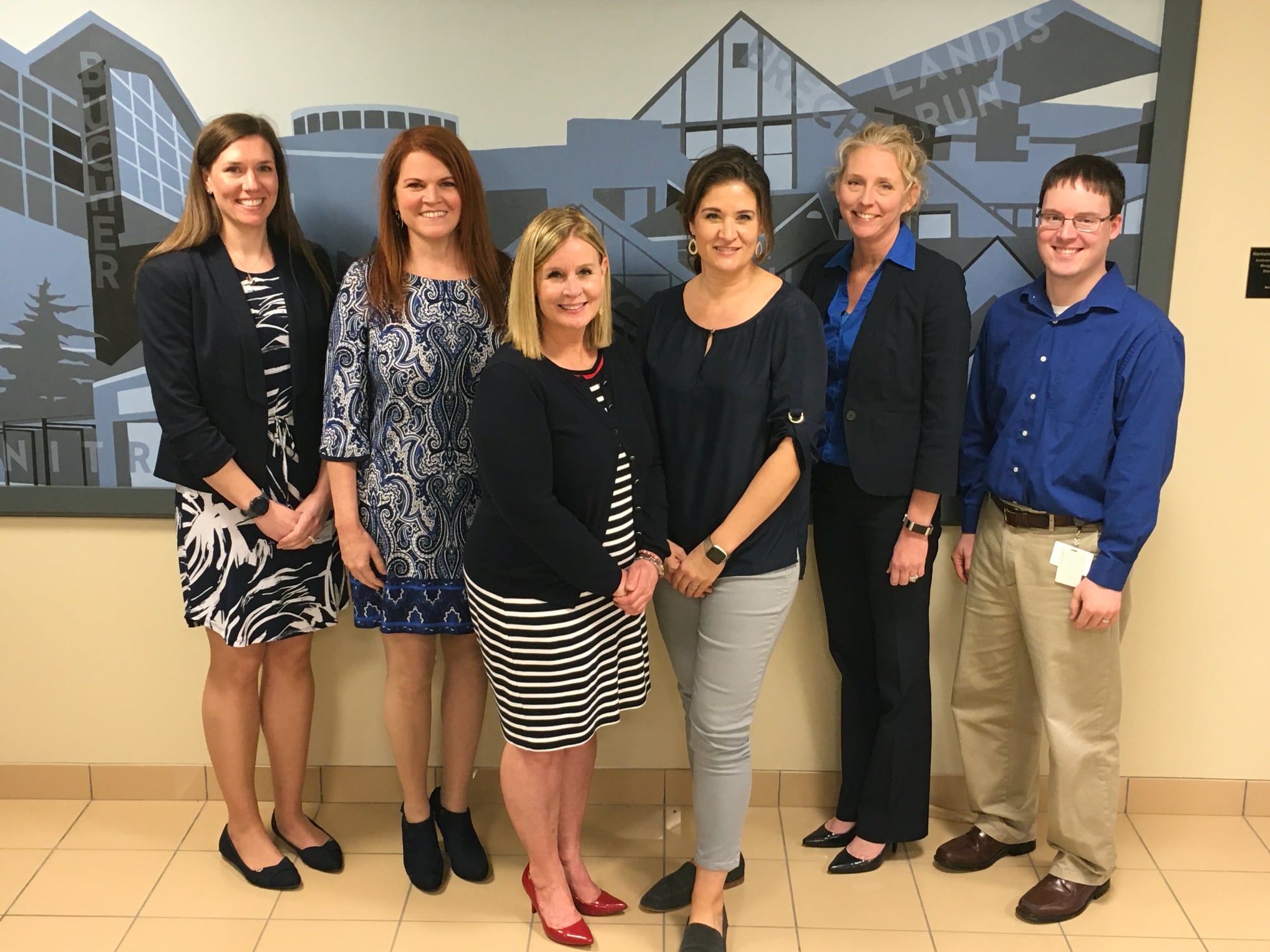 Manheim Township Business Office Staff. From Left: Jennifer Snyderman, Ashley Spector, Trish Kramer, Lori Armstrong, Donna Robbins, Steve Brubaker.