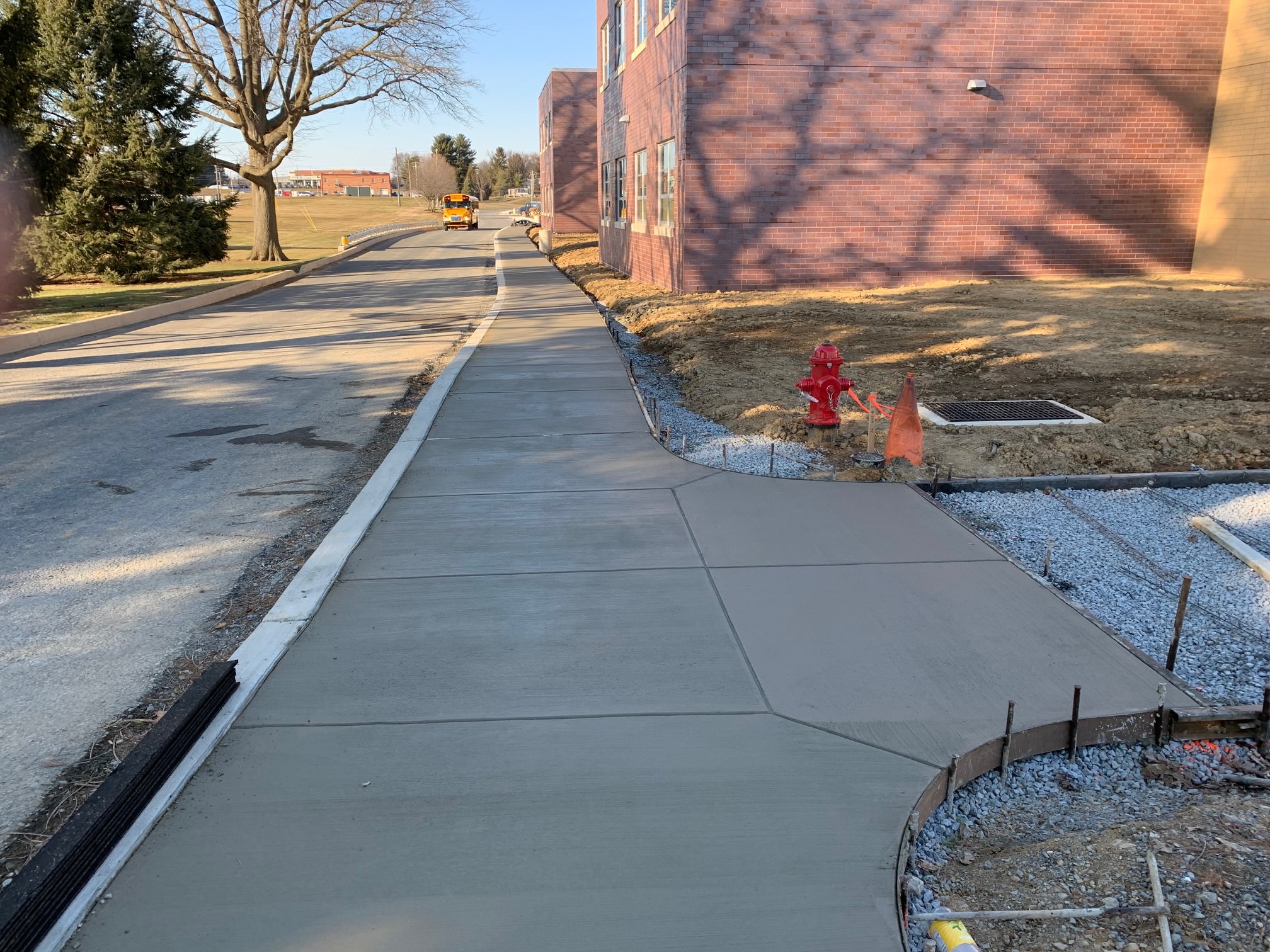 Sidewalk along west elevation