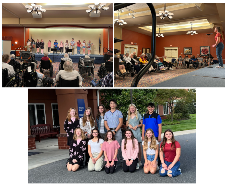 MT Middle School Tri-M Music Honor Society Visits Brethren Village 