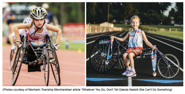 Bucher elementary school student showcased on her athletic wheel chair 