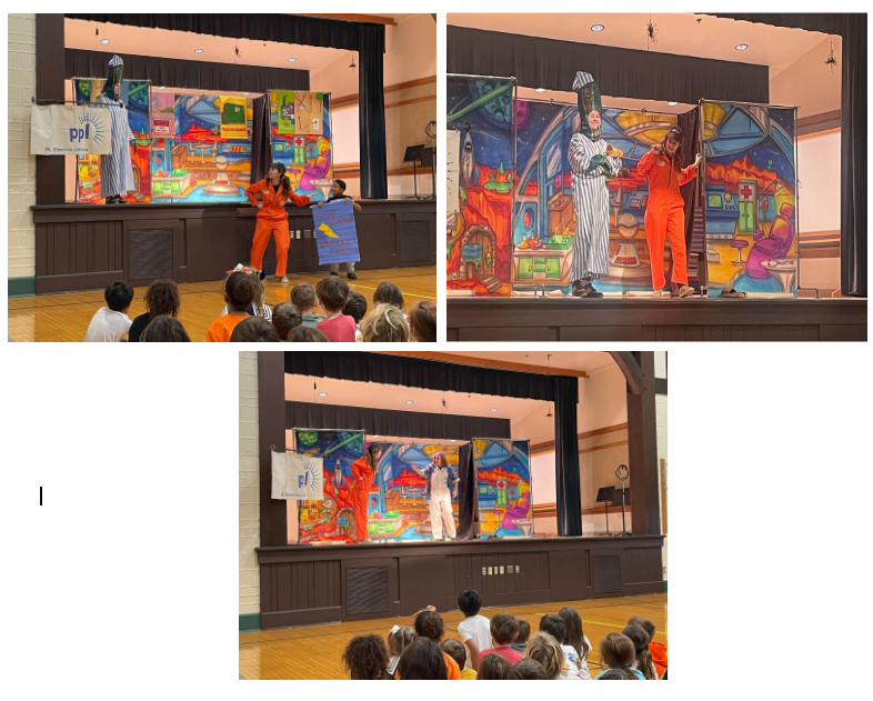 Electricity safety assembly at Brecht elementary school 