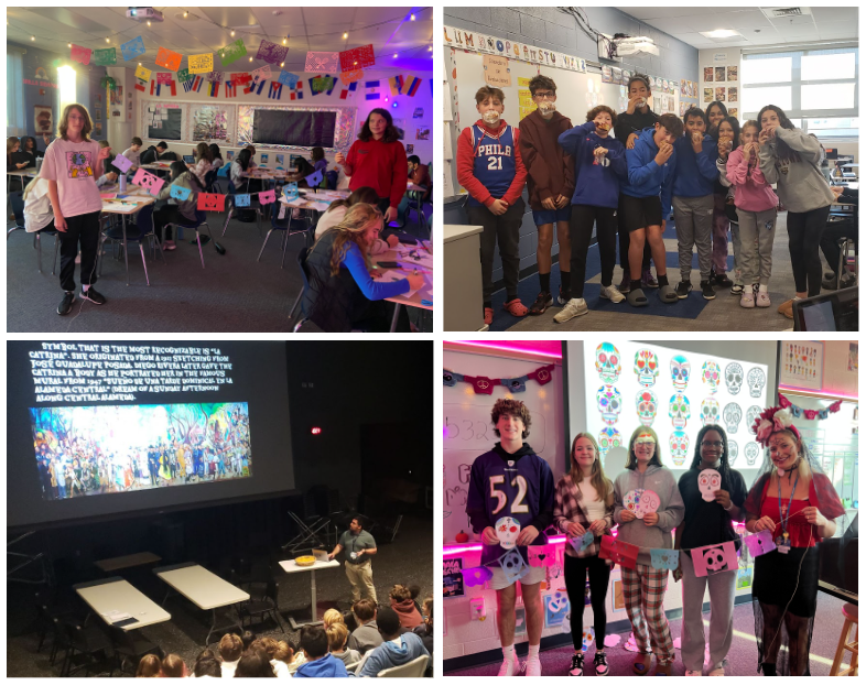 students participating in "Day of the Dead" activities 