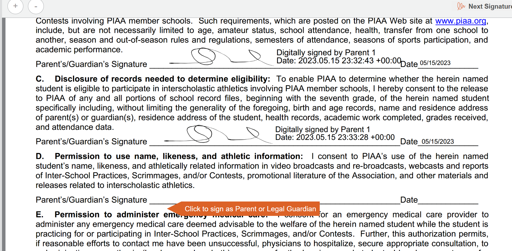 Healthy Roster - Electronic Signature 3