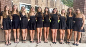 Homecoming Court Photo in front of High School